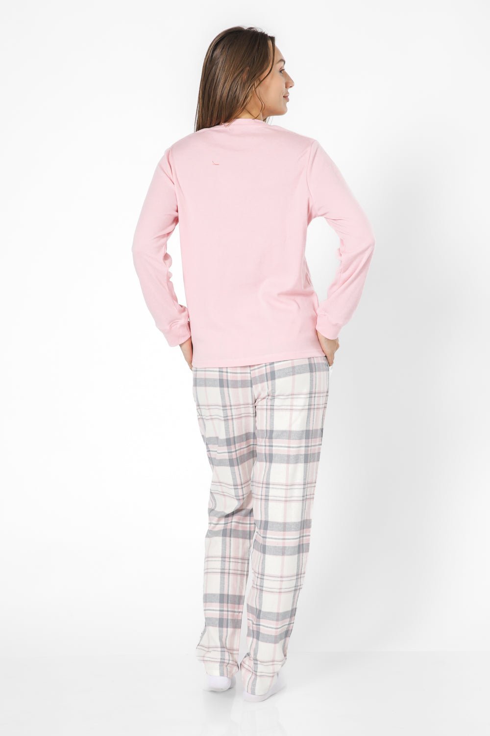 BONITA DE MAS - סט פיג'מה חולצת מכנס פלנל - MASHBIR//365