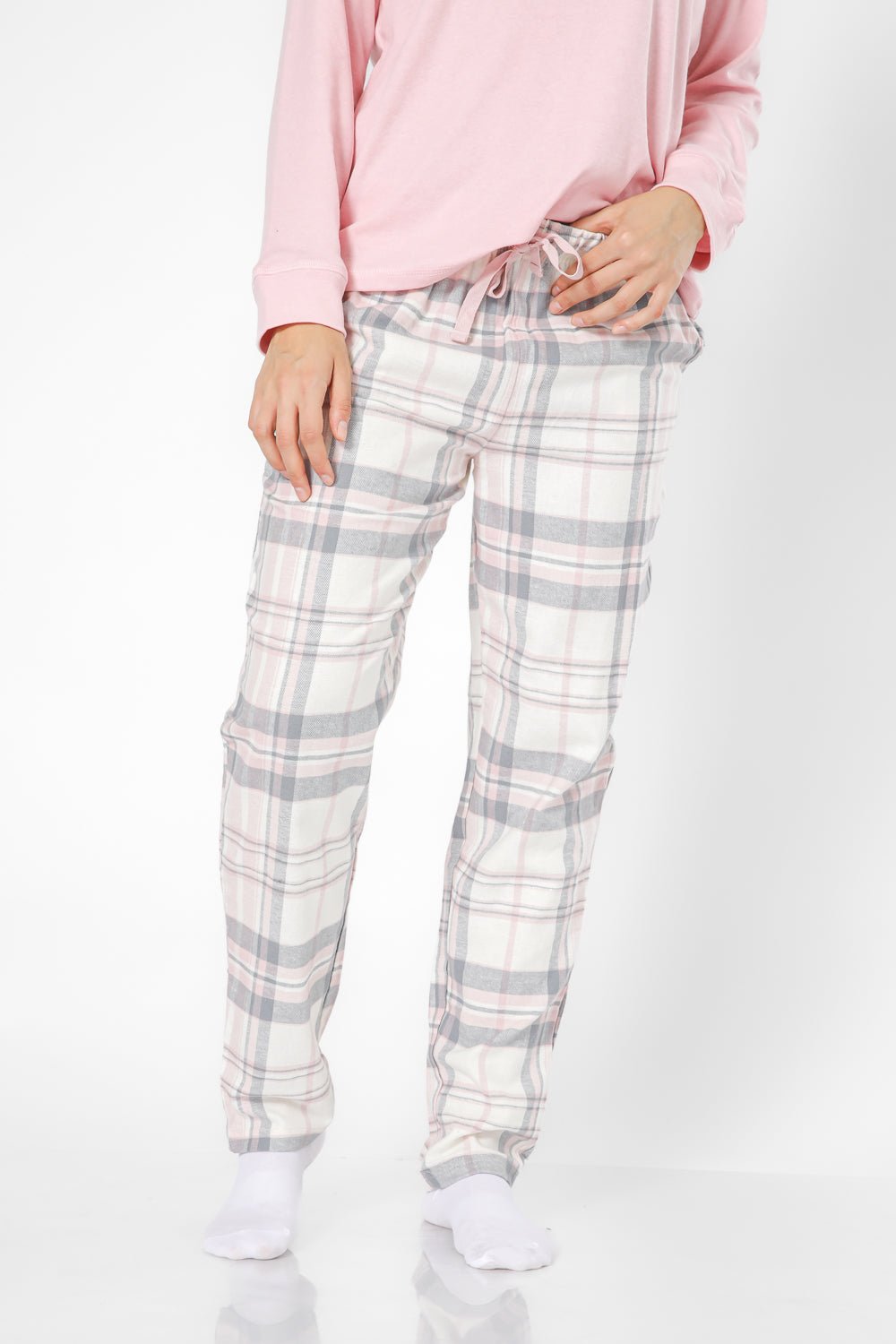 BONITA DE MAS - סט פיג'מה חולצת מכנס פלנל - MASHBIR//365