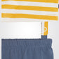 OBAIBI - סט פיג'מת תינוקות חולצה שרוול ארוך פסים צהוב לבן ומכנס רגלית כחול - MASHBIR//365 - 3