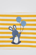 OBAIBI - סט פיג'מת תינוקות חולצה שרוול ארוך פסים צהוב לבן ומכנס רגלית כחול - MASHBIR//365