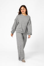 DELTA - סט פנאי ארוך אפור מבד דק - MASHBIR//365