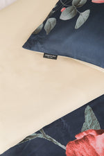 KENNETH COLE - סט מצעים יחיד כותנה סאטן 120/200 דגם FLORA בצבע בז' ואפור כהה - MASHBIR//365