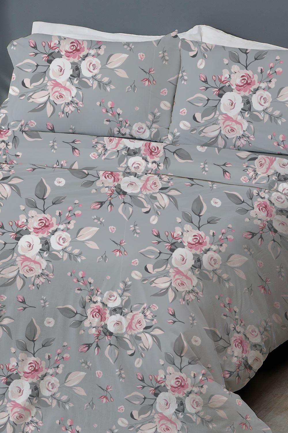 Private Collection - סט מצעים מיטה זוגית 160/200 ס"מ דגם ADELE גוון אפור - MASHBIR//365