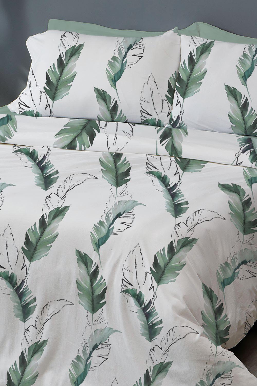 Private Collection - סט מצעים מיטה זוגית 160/200 ס"מ דגם DEAN בגוון פרחוני ירוק - MASHBIR//365