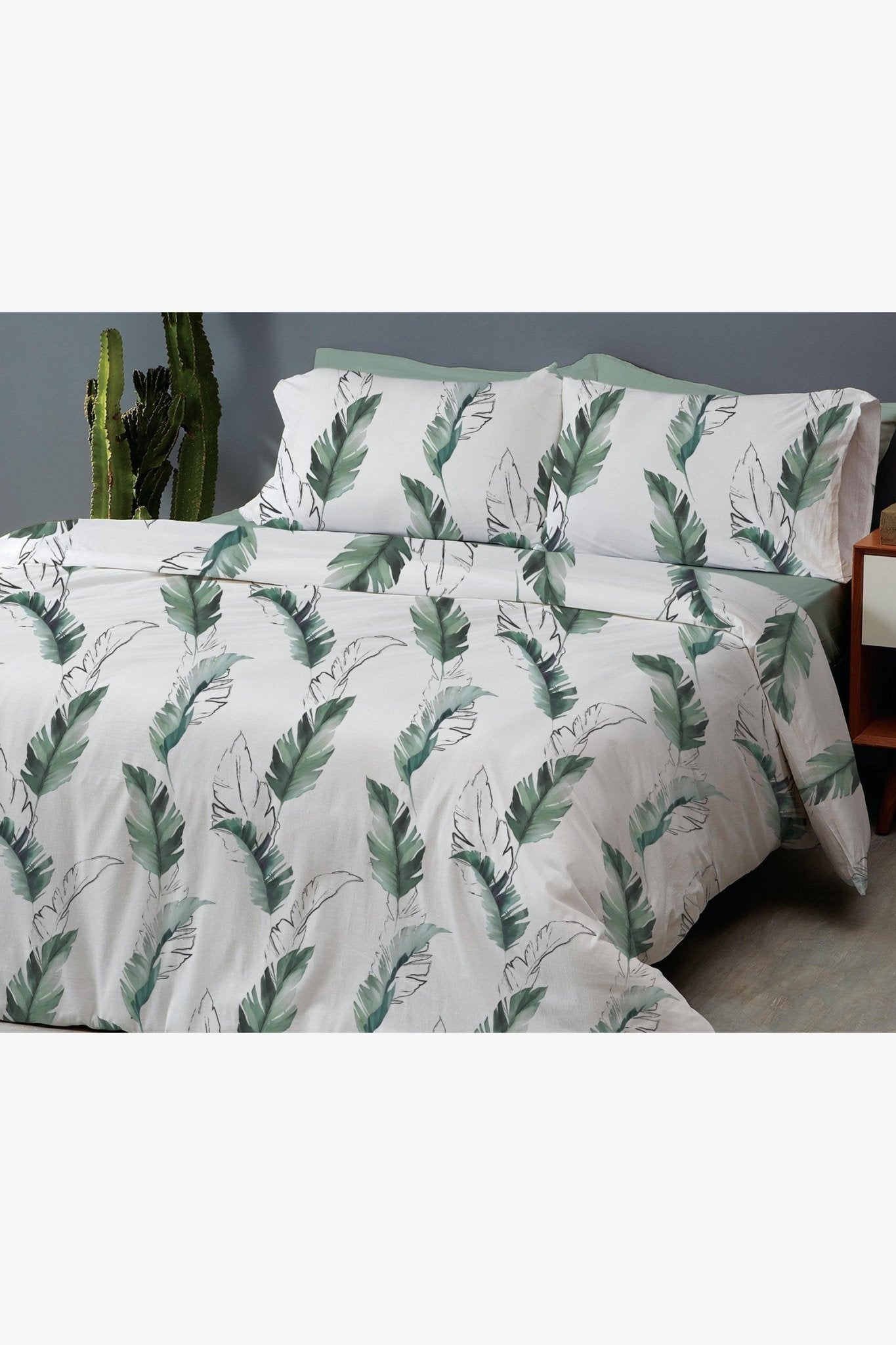 Private Collection - סט מצעים מיטה זוגית 160/200 ס"מ דגם DEAN בגוון פרחוני ירוק - MASHBIR//365