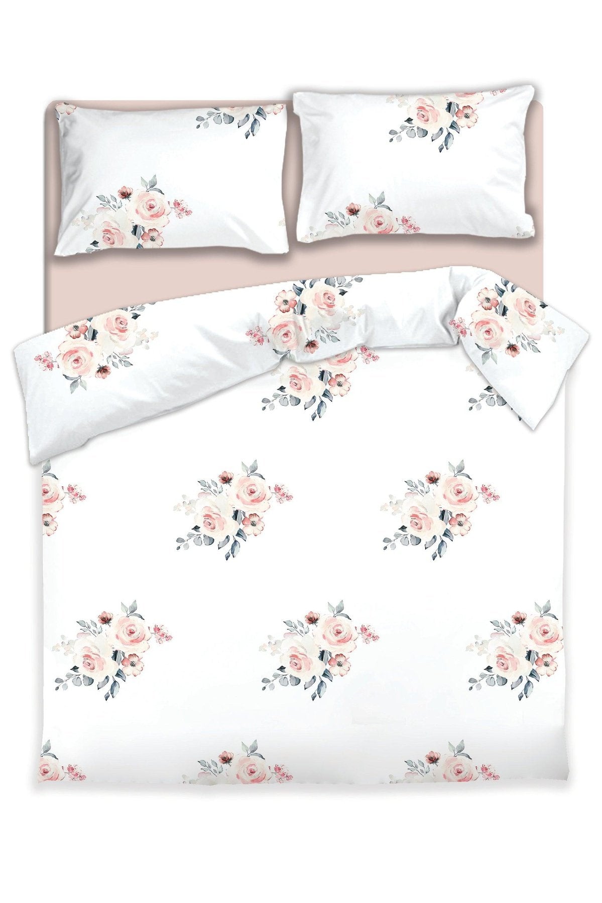 Private Collection - סט מצעים מיטה זוגית 160/200 ס"מ כותנה דגם LEO גוון פרחוני - MASHBIR//365