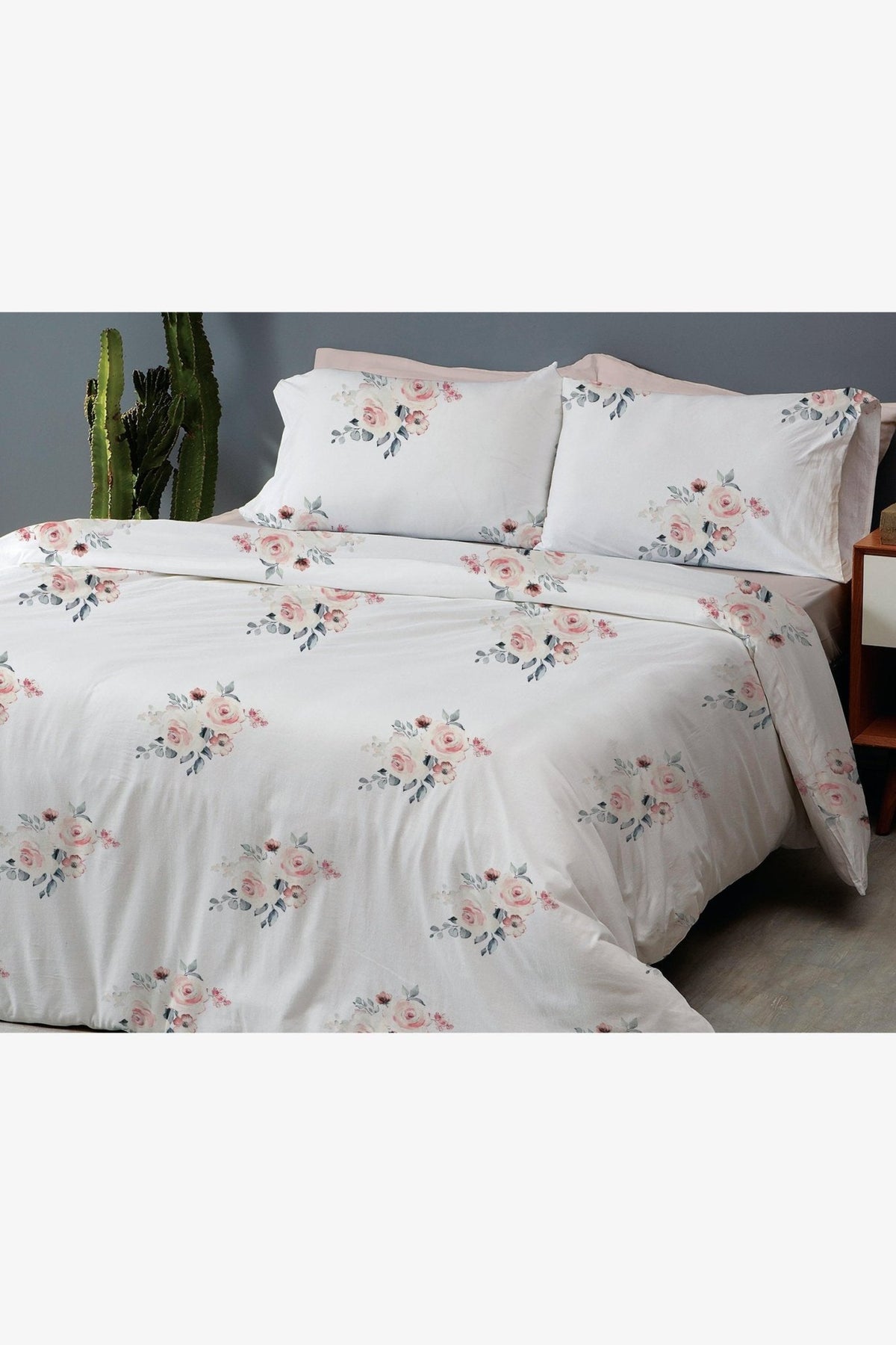 Private Collection - סט מצעים מיטה זוגית 160/200 ס"מ כותנה דגם LEO גוון פרחוני - MASHBIR//365