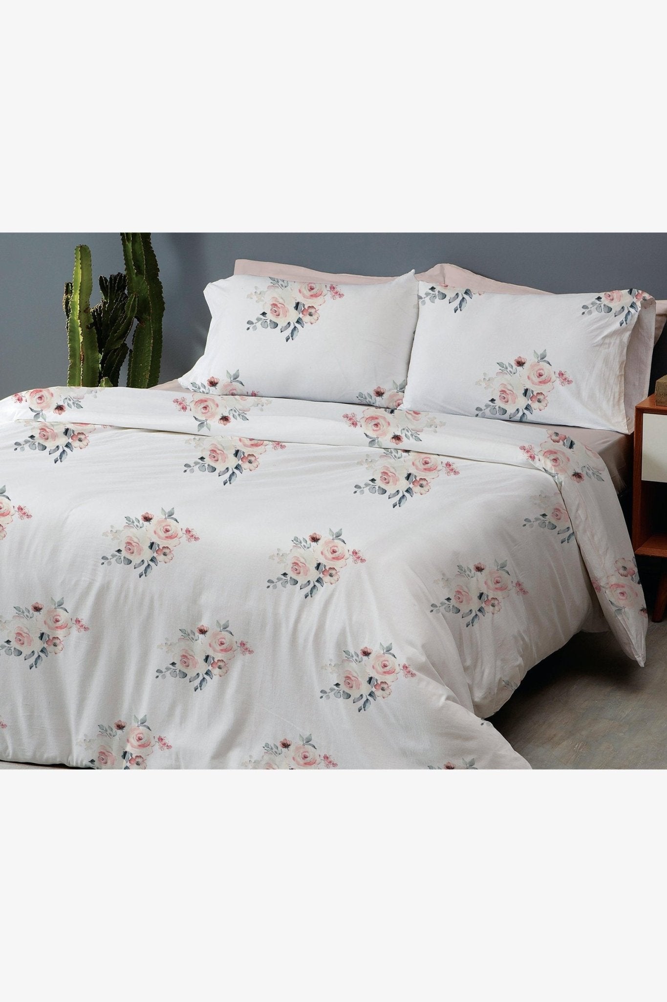 Private Collection - סט מצעים מיטה זוגית 160/200 ס"מ כותנה דגם LEO גוון פרחוני - MASHBIR//365