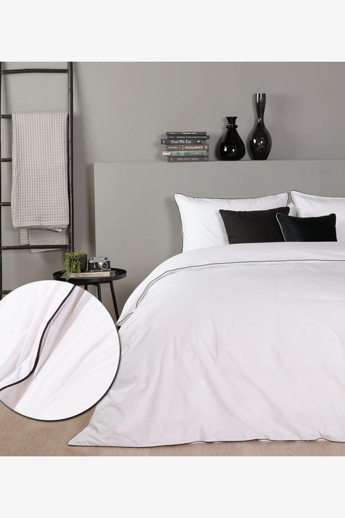 HOMESTYLE - סט מצעים כותנה פרקל יחיד 90/200 דגם מורין גוון לבן - MASHBIR//365