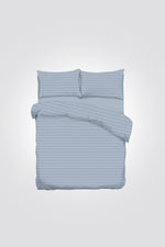 Private Collection - סט מצעים זוגי 180/200 ס"מ 100% כותנה דגם תהילה גוון לבן וכחול - MASHBIR//365