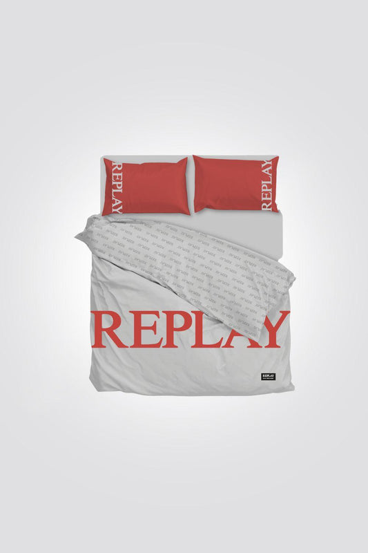 REPLAY - סט מצעים זוגי רחב 180/200 כותנה דגם Red Logo גוון אדום - MASHBIR//365