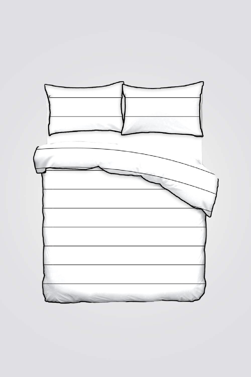 HOMESTYLE - סט מצעים זוגי רחב 180/200 כותנה פרקל דגם אור גוון לבן - MASHBIR//365