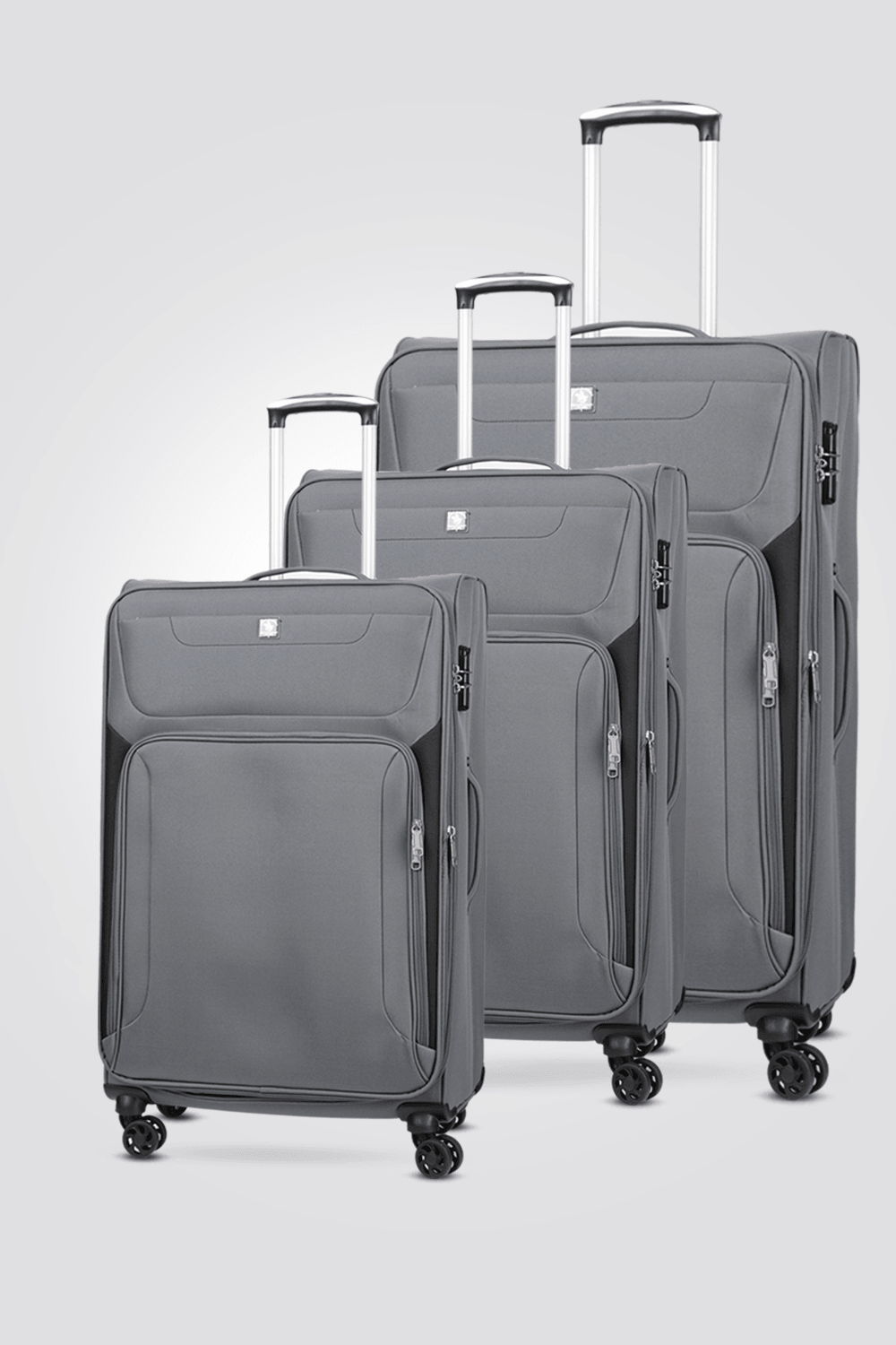 SANTA BARBARA POLO & RAQUET CLUB - סט מזוודות FLORIDA בצבע אפור כהה - MASHBIR//365