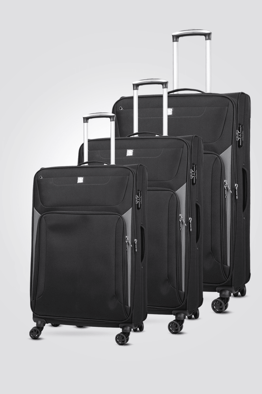 SANTA BARBARA POLO & RAQUET CLUB - סט מזוודות FLORIDA בצבע שחור - MASHBIR//365