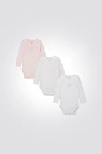 OBAIBI - סט שלישיית בגדי גוף לבנות עם שרוול ארוך - MASHBIR//365