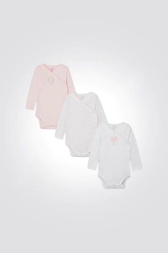 OBAIBI - סט שלישיית בגדי גוף לבנות עם שרוול ארוך - MASHBIR//365