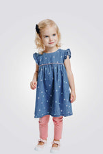 OBAIBI - סט שמלת ג'ינס וטייץ ורוד לתינוקות - MASHBIR//365