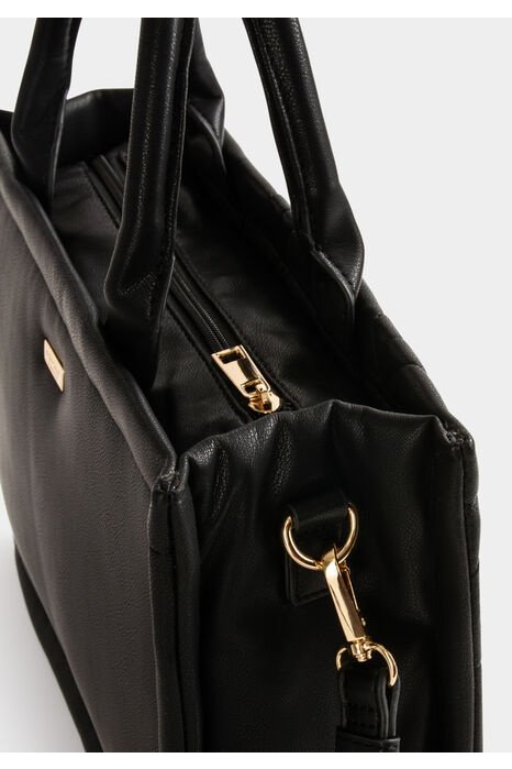 תיק מעויינים מרופד בצבע שחור