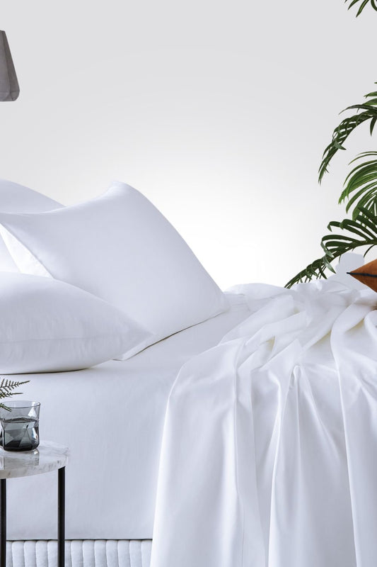 REPLAY - סדין מיטה זוגית 160/200 כותנה ובמבוק בצבע לבן - MASHBIR//365
