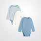 OBAIBI - שלישיית בגדי גוף שרוול ארוך תכלת לתינוקות - MASHBIR//365 - 1