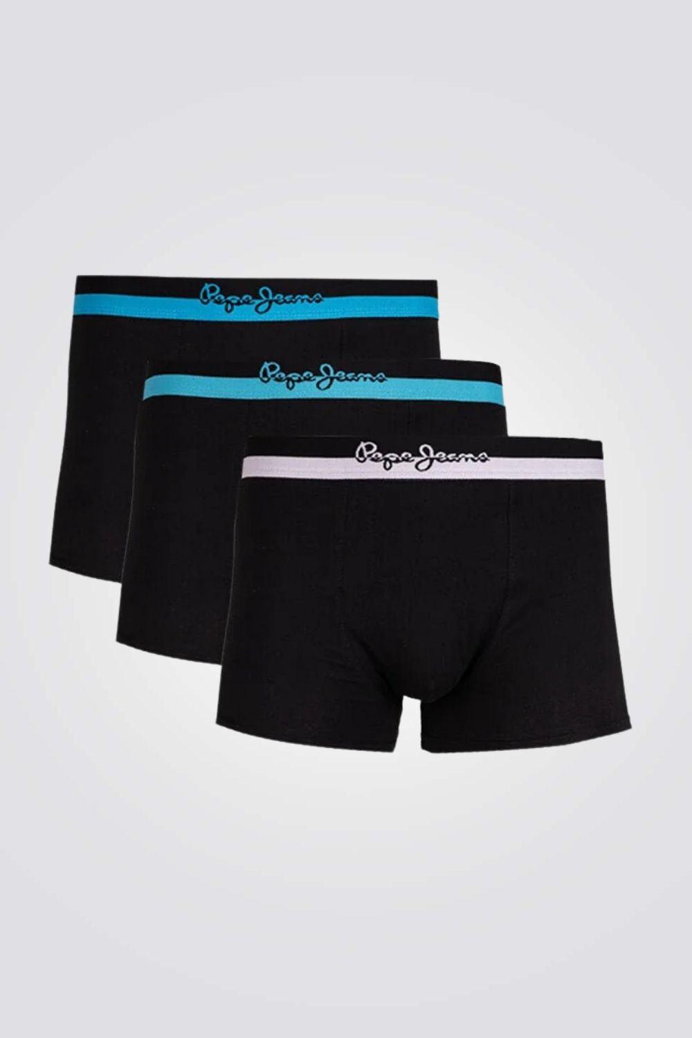 PEPE JEANS - שלישיית בוקסרים קצרים בצבע שחור - MASHBIR//365