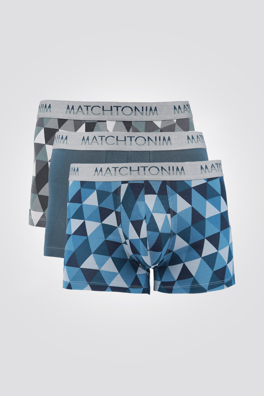 DELTA - שלישיית בוקסרים קצרים צמודים TRIANGLE PRINT - MASHBIR//365