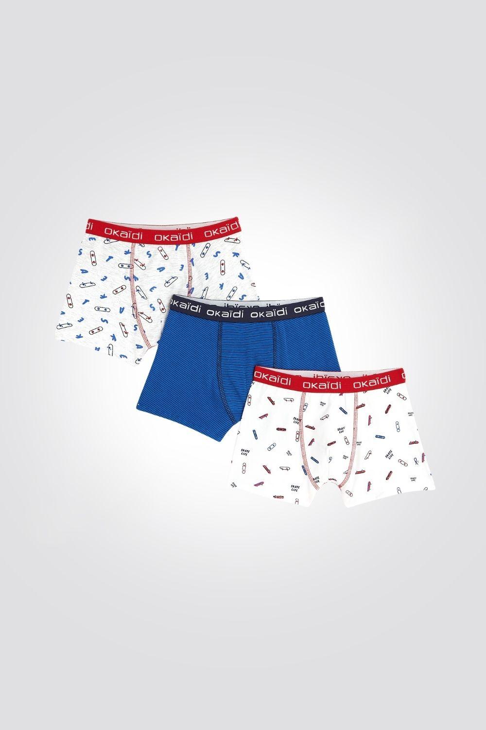 OKAIDI - שלישיית בוקסרים לילדים מוטיב סקייטבורד - MASHBIR//365