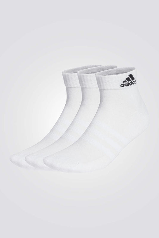 ADIDAS - שלישיית גרבי ספורט אורך רבע בצבע לבן - MASHBIR//365