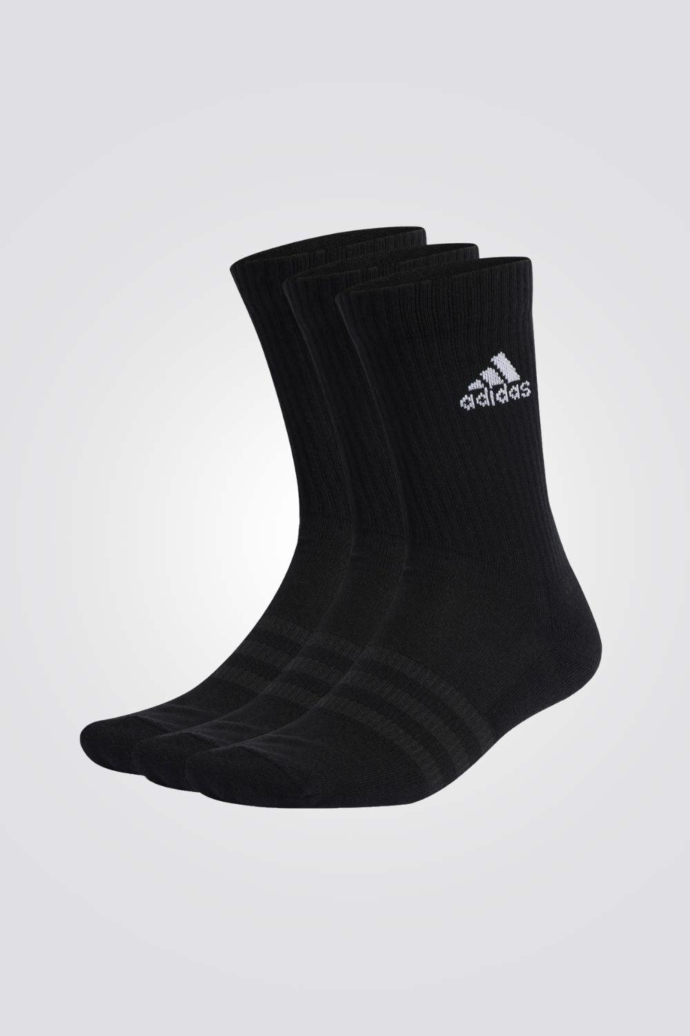 ADIDAS - שלישיית גרבי ספורט גבוהות בצבע שחור - MASHBIR//365