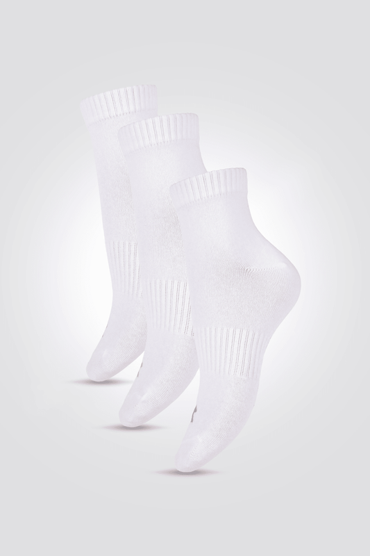 DIADORA - שלישיית גרביים באורך רבע לנשים בצבע לבן - MASHBIR//365