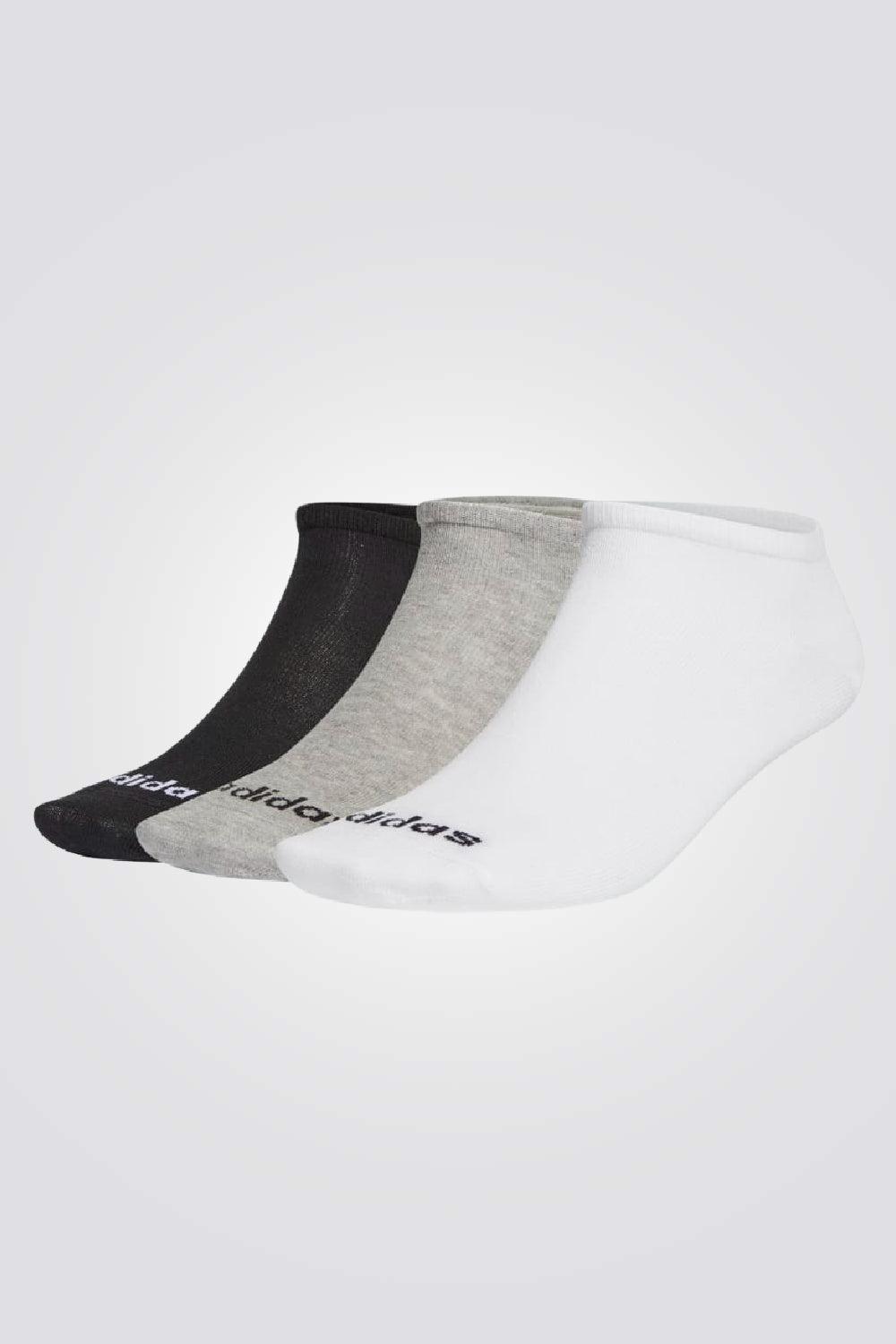 ADIDAS - שלישיית גרביים קצרות שחור אפור לבן - MASHBIR//365