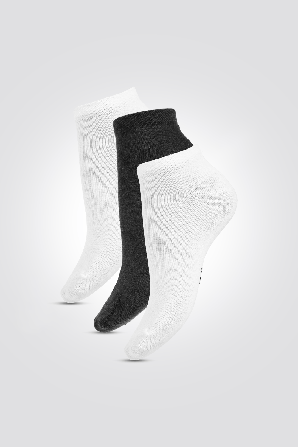 COOL 32 - שלישיית קרסוליות FOOTY בצבע אפור ולבן - MASHBIR//365