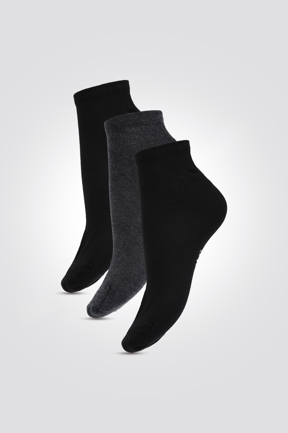 COOL 32 - שלישיית קרסוליות FOOTY בצבע שחור ואפור - MASHBIR//365