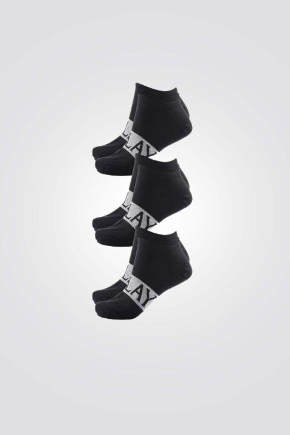 REPLAY - שלישיית קרסוליות לוגו לגבר בצבע שחור - MASHBIR//365