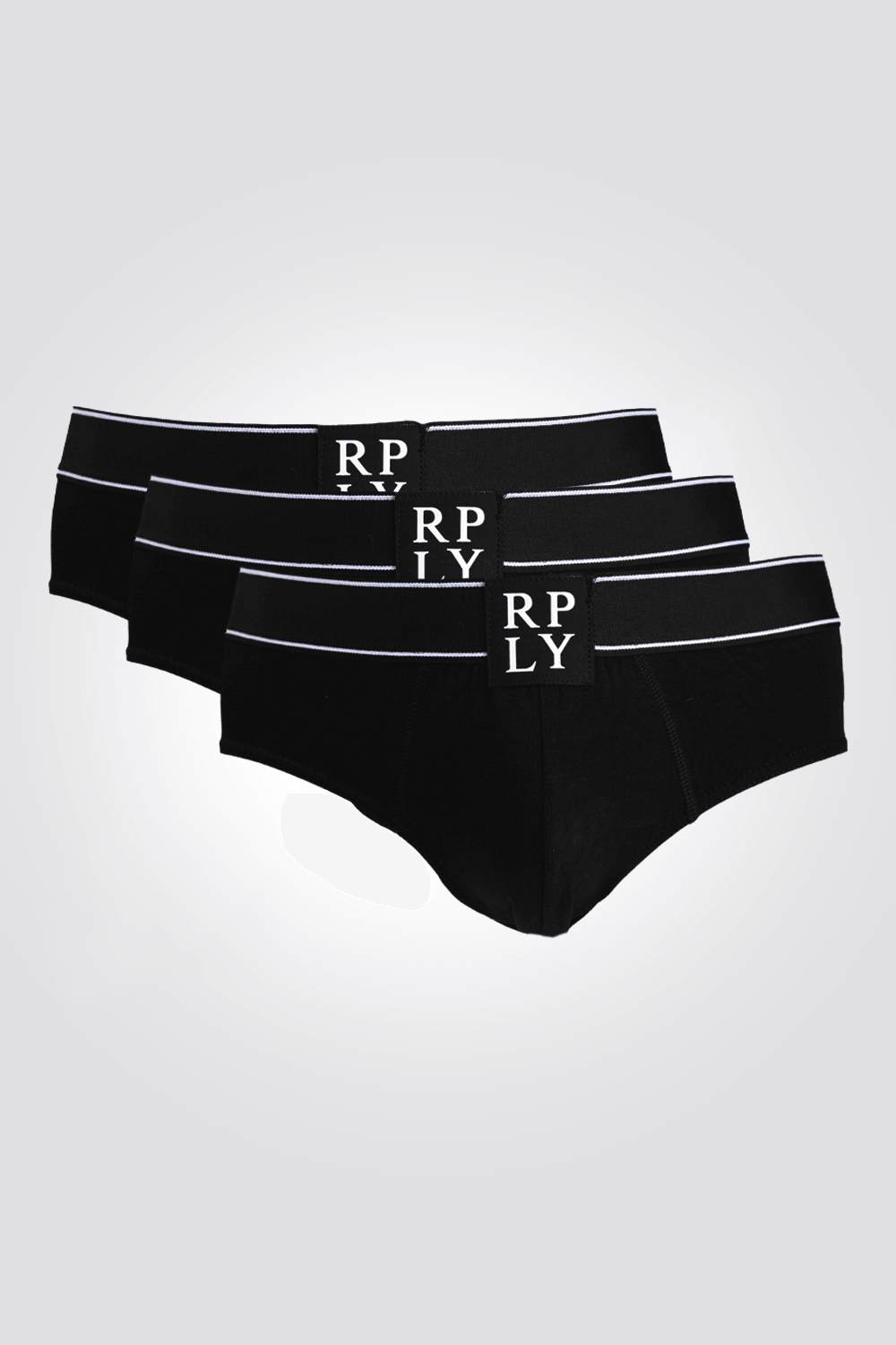 REPLAY - שלישיית תחתוני סליפ לוגו שחורים - MASHBIR//365