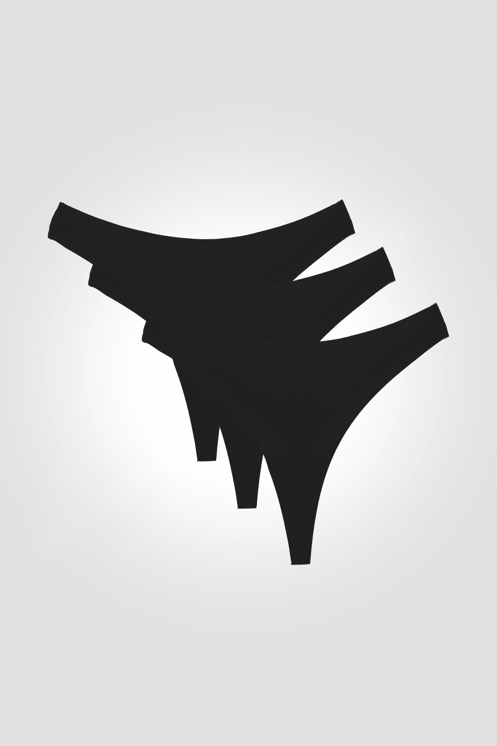 DELTA - שלישיית תחתוני חוטיני NO SHOW בצבע שחור - MASHBIR//365
