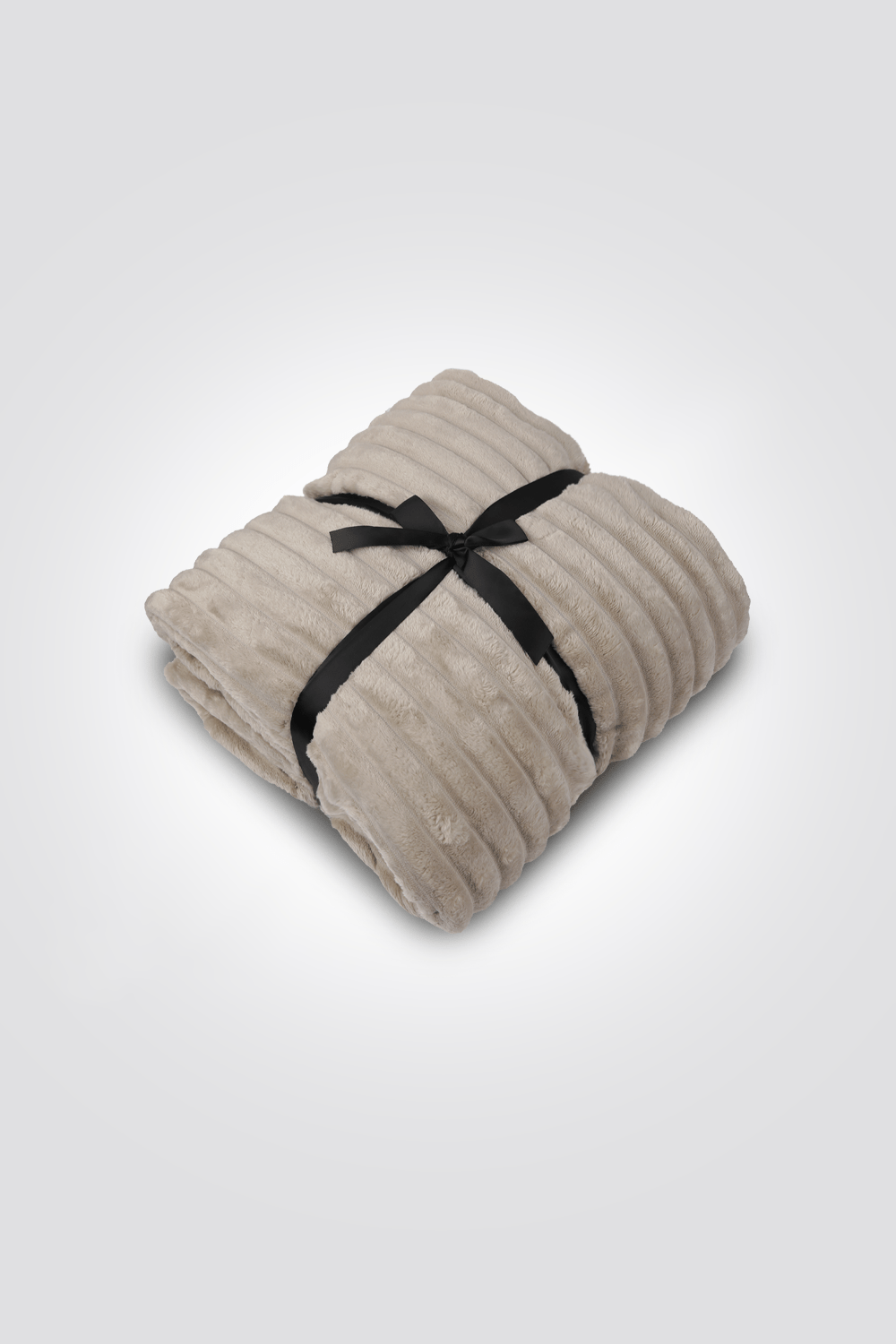 KENNETH COLE - שמיכת פליז פסים יחיד 150/200 ס"מ בצבע אבן - MASHBIR//365