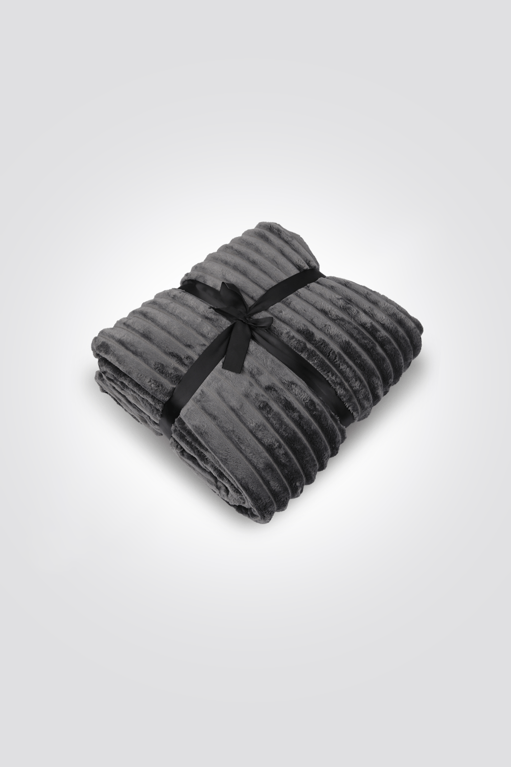 KENNETH COLE - שמיכת פליז פסים יחיד 150/200 ס"מ בצבע אפור - MASHBIR//365