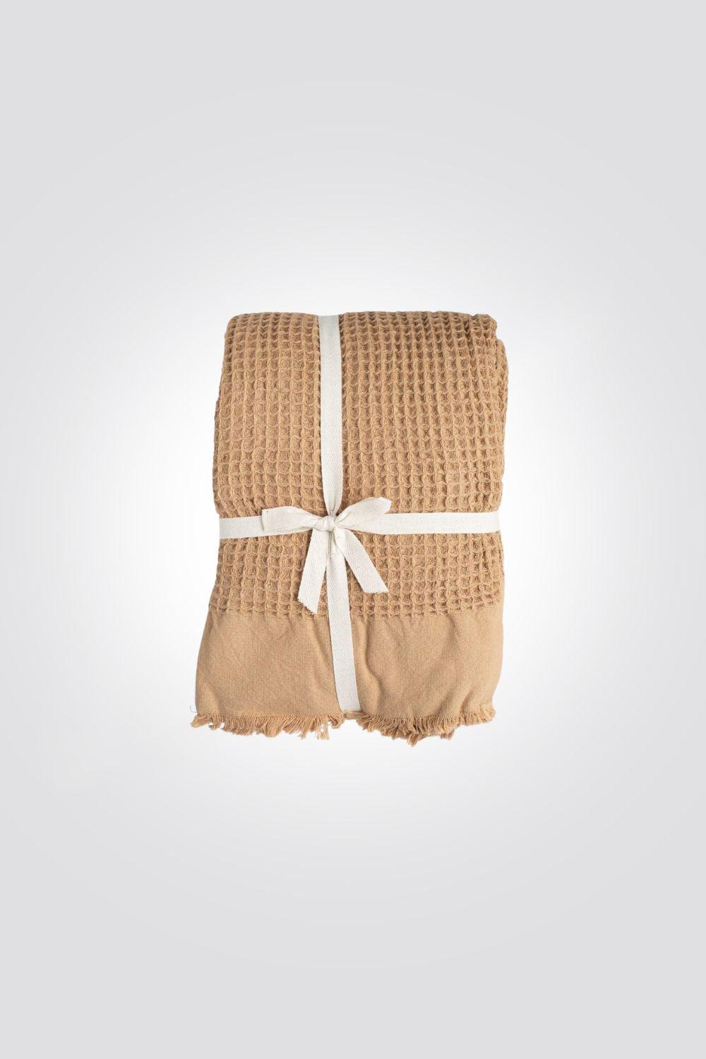 ASHRAM - שמיכת קיץ פיקה בצבע בז' - MASHBIR//365