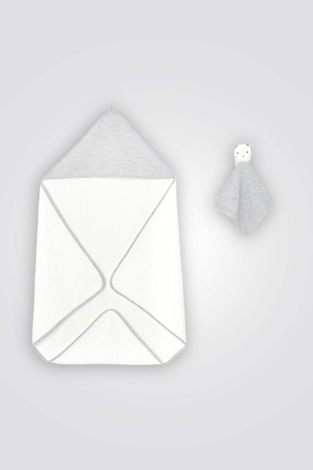 OBAIBI - שמיכת מגבת חתול לתינוקות בצבע לבן - MASHBIR//365