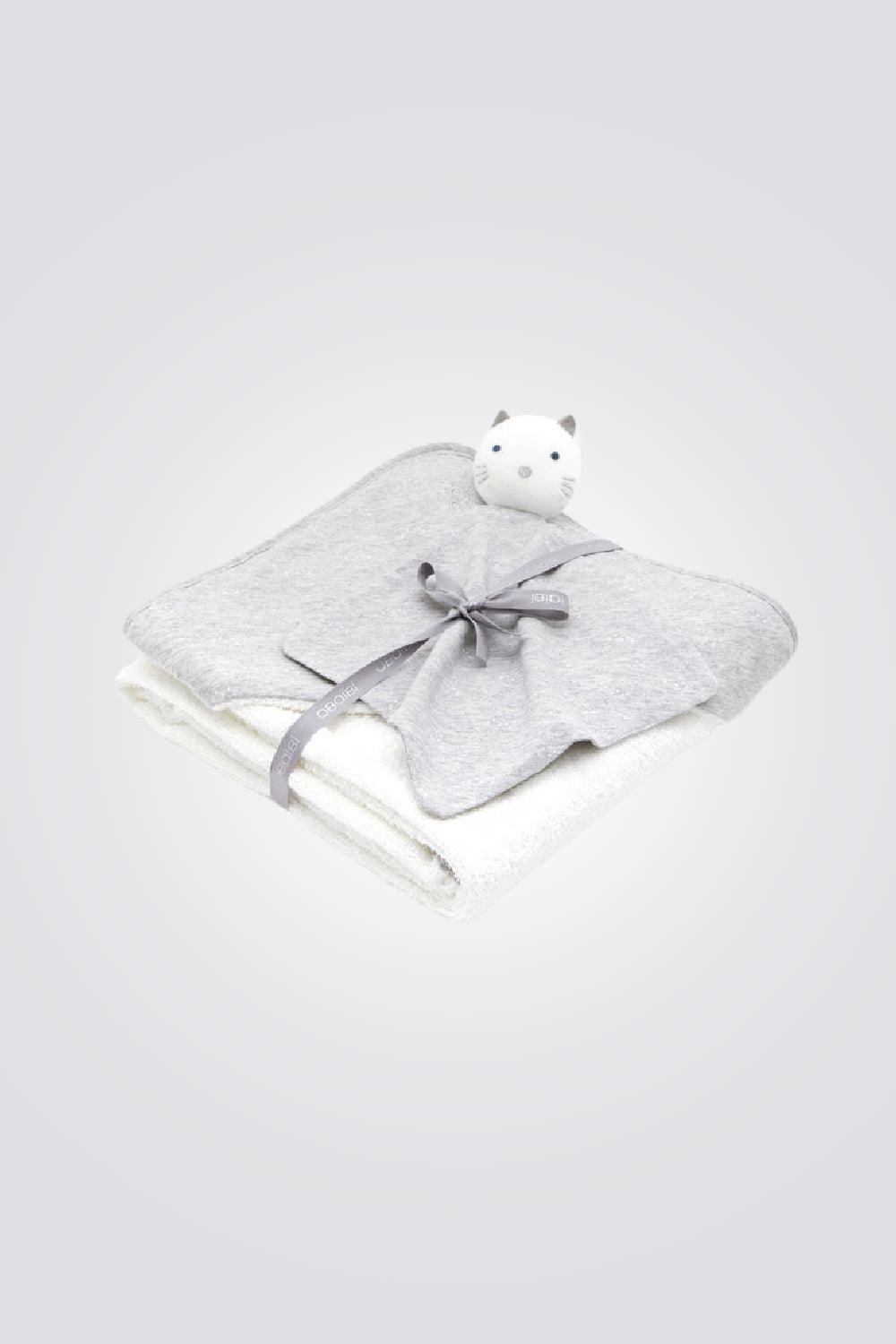 OBAIBI - שמיכת מגבת חתול לתינוקות בצבע לבן - MASHBIR//365