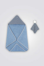 OBAIBI - שמיכת מגבת חתול לתינוקות כחול - MASHBIR//365