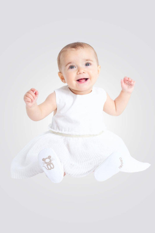 OBAIBI - שמלה אלגנטית לתינוקות בצבע לבן - MASHBIR//365
