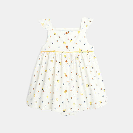OBAIBI - שמלה פרחונית בצבע לבן לתינוקות - MASHBIR//365