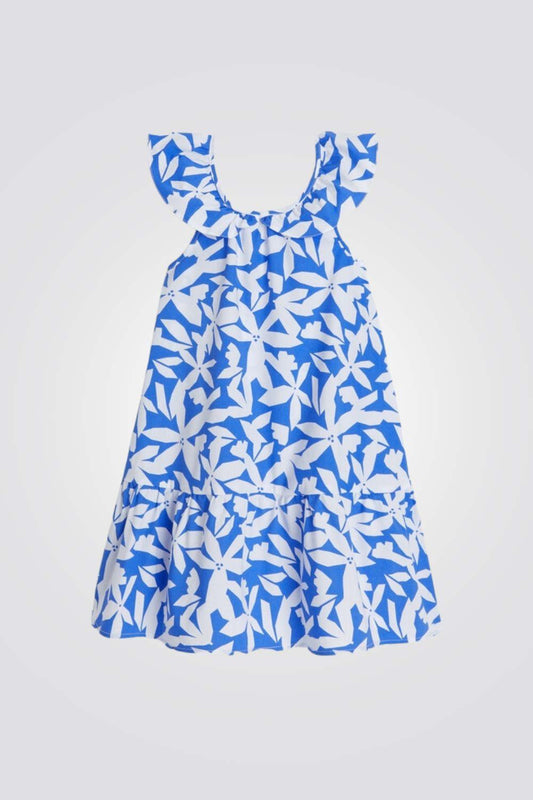 OKAIDI - שמלה פרחונית בצבע כחול לילדות - MASHBIR//365