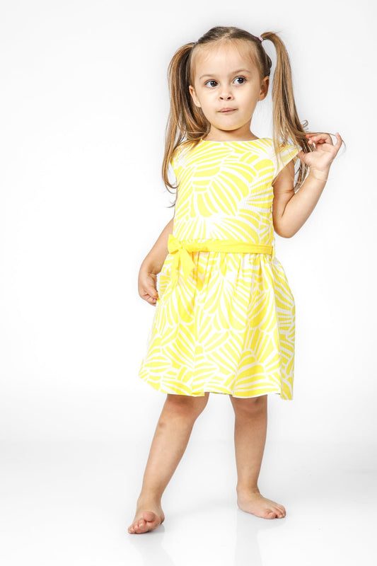 OKAIDI - שמלה פרחונית לילדות בצבע צהוב - MASHBIR//365