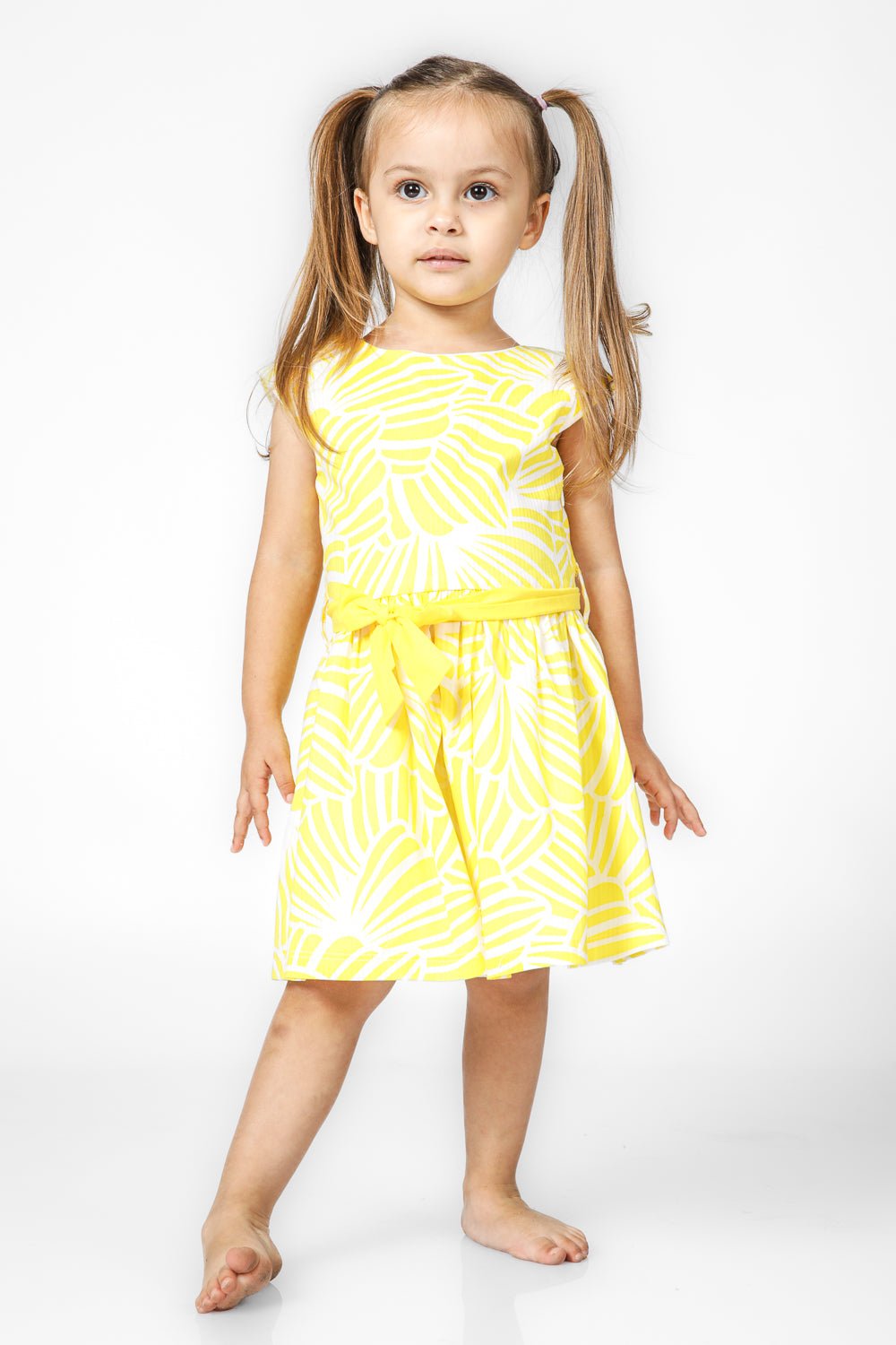 OKAIDI - שמלה פרחונית לילדות בצבע צהוב - MASHBIR//365