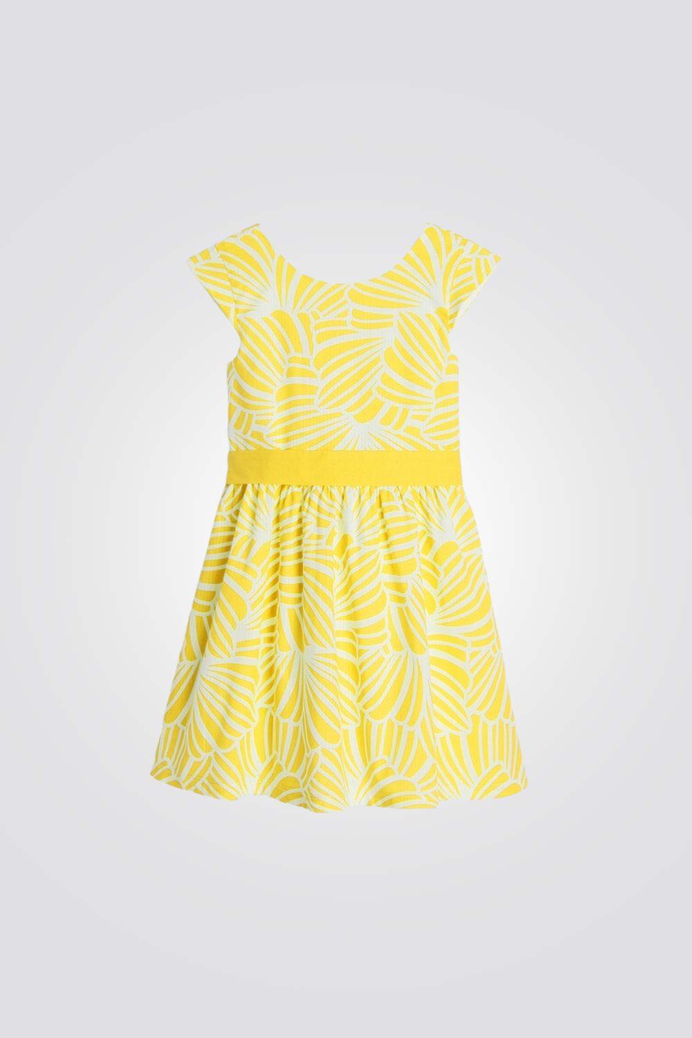 OKAIDI - שמלה פרחונית לילדות בצבע צהוב - MASHBIR//365