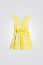 OKAIDI - שמלה פרחונית לילדות בצבע צהוב - MASHBIR//365