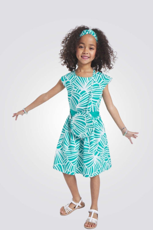 OKAIDI - שמלה פרחונית לילדות בצבע ירוק - MASHBIR//365